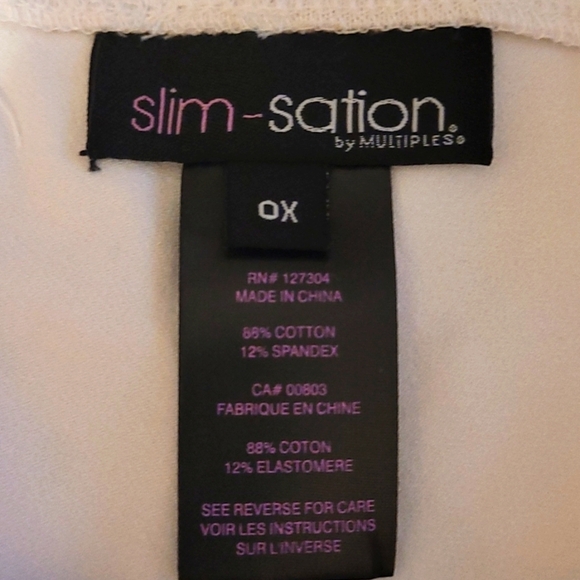 Slim-sation Tummy control top panel white Capri stretch flat front Plus Pull on - Picture 6 of 7